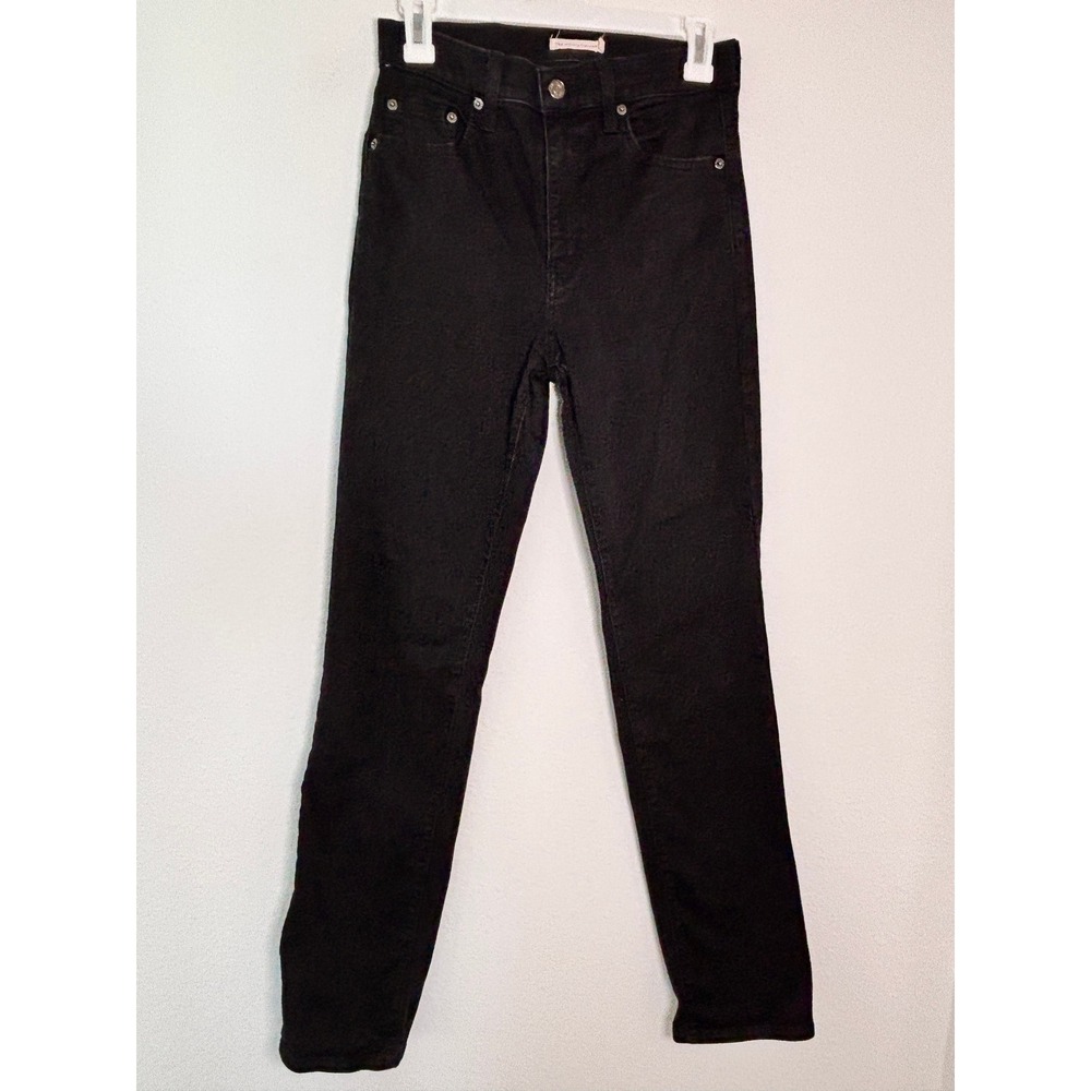 Levis 724 High Rise Straight Jeans Black W29 L32 Stretch Denim 18883-0016